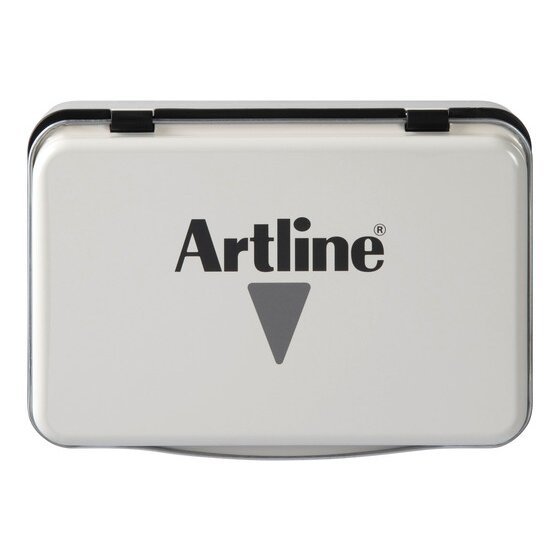 Closed Artline stamp pad with a white lid and Artline logo