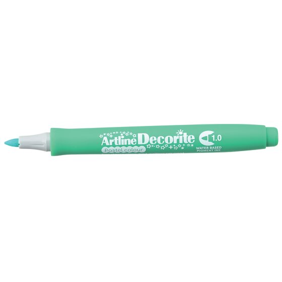 Artline Decorite 1.0mm Pastel Green marker shown without its cap