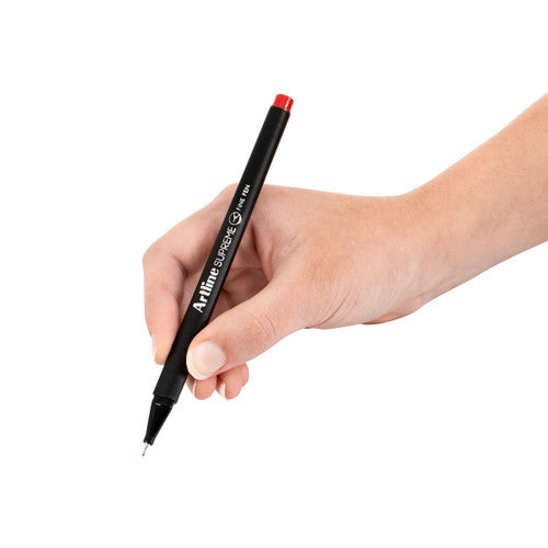 Artline Supreme Fineliner Pen 0.4mm Red Box of 12