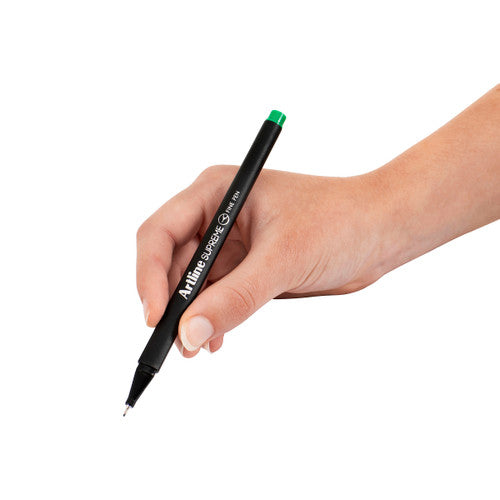 Artline Supreme Fineliner Pen 0.4mm Green Box of 12