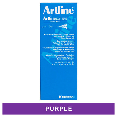 Artline Supreme Fineliner Pen 0.4mm Purple Box of 12