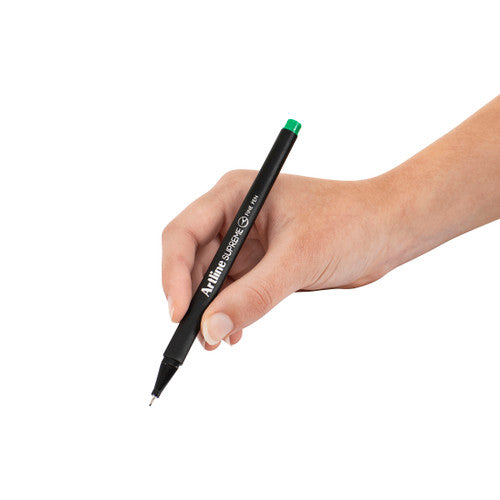 Artline Supreme Fineliner Pen 0.4mm Lime Green Box of 12