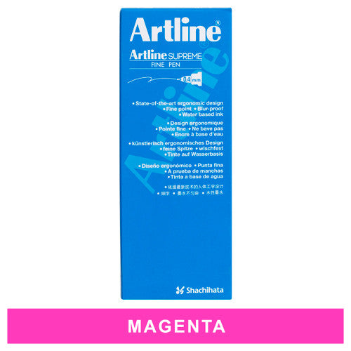 Artline Supreme Fineliner Pen 0.4mm Magenta Box of 12