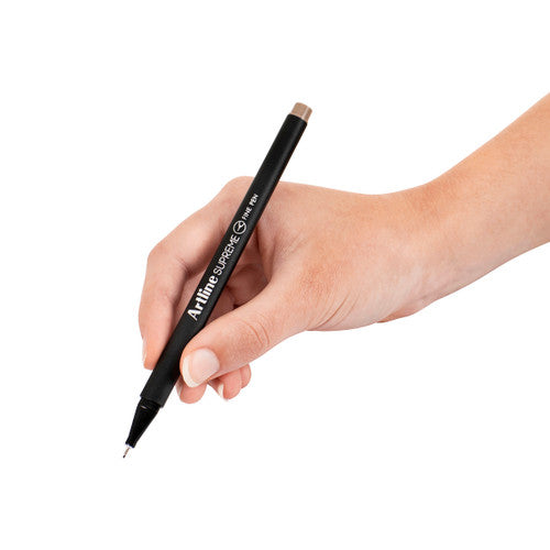Artline Supreme Fineliner Pen 0.4mm Pastel Brown Box of 12