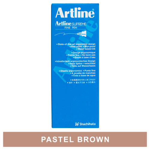 Artline Supreme Fineliner Pen 0.4mm Pastel Brown Box of 12