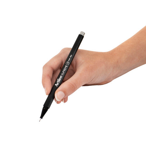 Artline Supreme Fineliner Pen 0.4mm Pastel Grey Box of 12