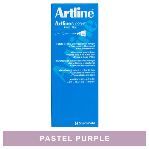Artline Supreme Fineliner Pen 0.4mm Pastel Purple Box of 12