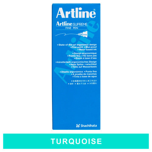 Artline Supreme Fineliner Pen 0.4mm Turquoise Box of 12