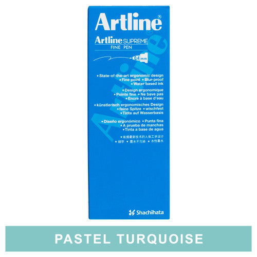 Artline Supreme Fineliner Pen 0.4mm Pastel Turquoise Box of 12