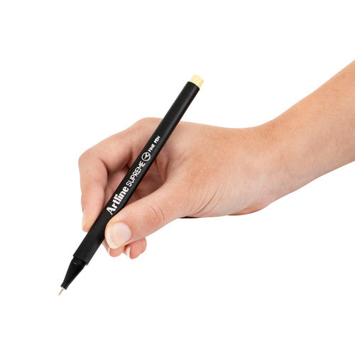 Artline Supreme Fineliner Pen 0.4mm Pastel Yellow Box of 12