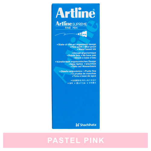 Artline Supreme Fineliner Pen 0.4mm Pastel Pink Box of 12