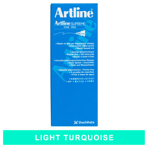 Artline Supreme Fineliner Pen 0.4mm Light Turquoise Box of 12
