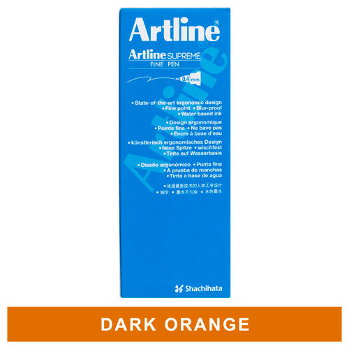 Artline Supreme Fineliner Pen 0.4mm Dark Orange Box of 12