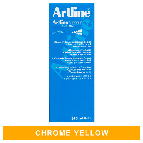 Artline Supreme Fineliner Pen 0.4mm Chrome Yellow Box of 12