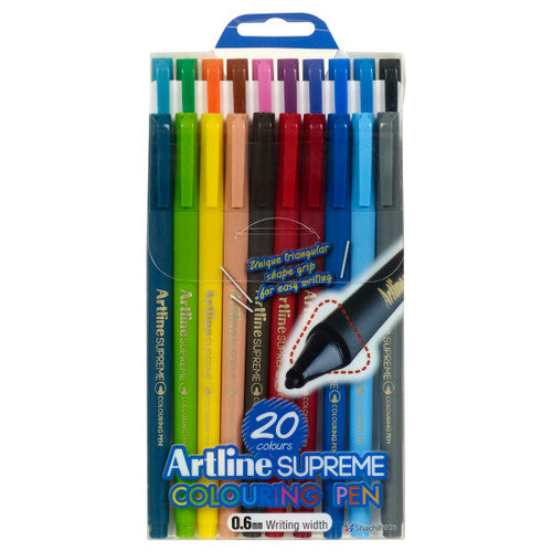 Artline Supreme Fineliner Pen 0.6mm Assorted Pack of 20