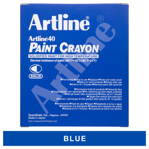 Artline 40 Permanent Paint Crayon Marker Bullet Blue Box 12