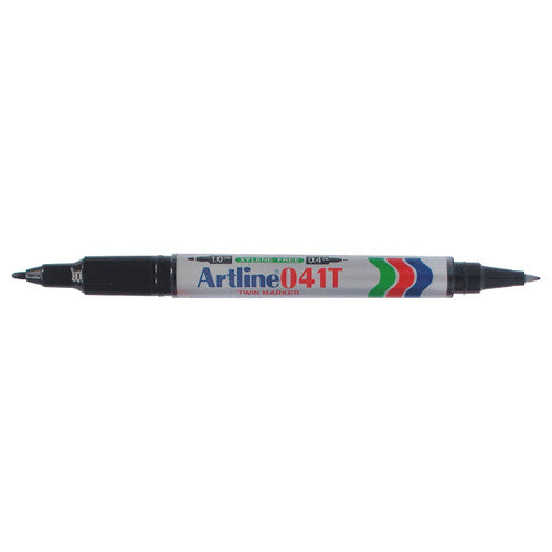 Artline 041T Dual Nib Permanent Marker Black Box of 12