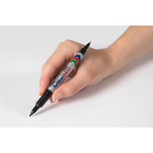 Artline 041T Dual Nib Permanent Marker Black Box of 12