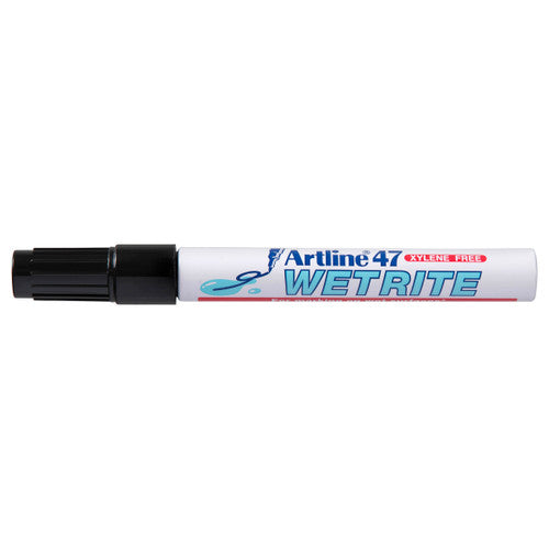 Artline 47 Wetrite Permanent Marker 1.5mm Bullet Nib Black Box of 12