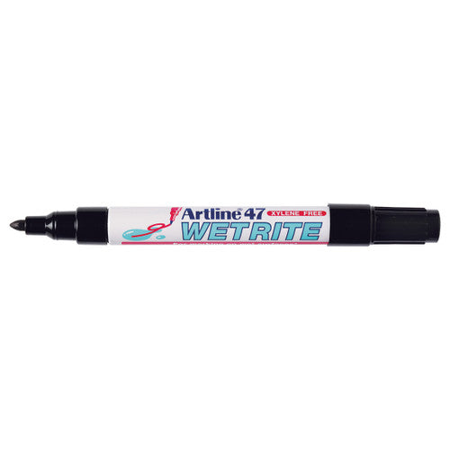 Artline 47 Wetrite Permanent Marker 1.5mm Bullet Nib Black Box of 12