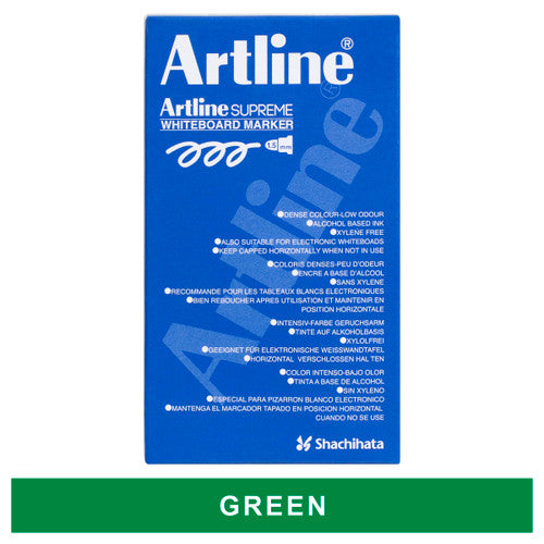 Artline Supreme Whiteboard Marker Green Box 12