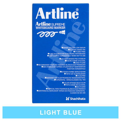 Artline Supreme Whiteboard Marker Light Blue Box of 12