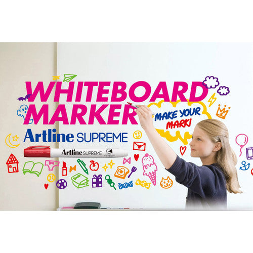 Artline Supreme Whiteboard Marker Assorted Pack 4