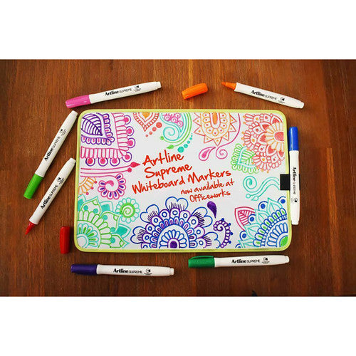 Artline Supreme Whiteboard Marker Assorted Brights Pack of 4