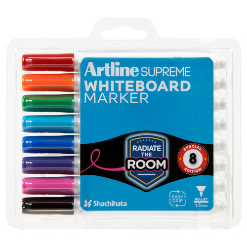 Artline Supreme Whiteboard Marker Assorted Pack of 8