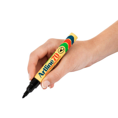 Artline 70 Permanent Marker 1.5mm Bullet Nib Black Box 12