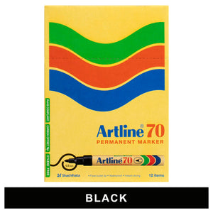 Artline 70 Permanent Marker 1.5mm Bullet Nib Black Box 12