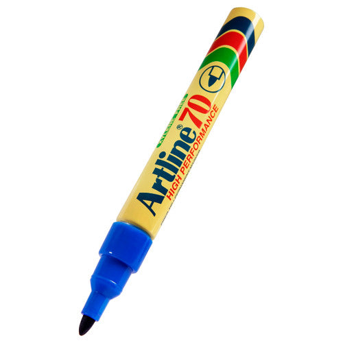Artline 70 Permanent Marker 1.5mm Bullet Nib Blue Box 12