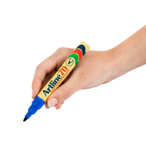 Artline 70 Permanent Marker 1.5mm Bullet Nib Blue Box 12