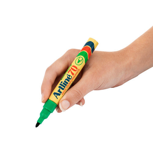 Artline 70 Permanent Marker 1.5mm Bullet Nib Green Box 12