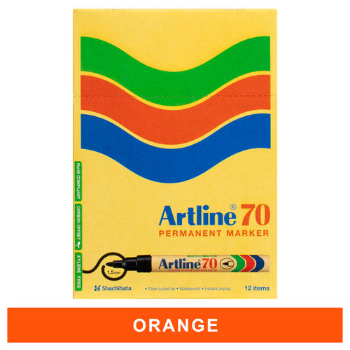 Artline 70 Permanent Marker 1.5mm Bullet Nib Orange Box 12