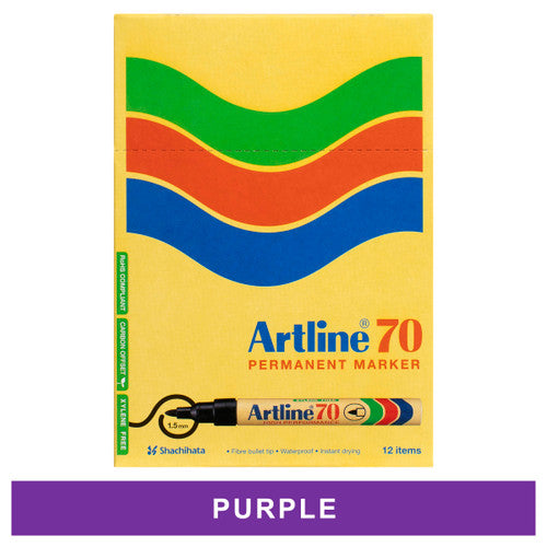 Artline 70 Permanent Marker 1.5mm Bullet Nib Purple Box 12