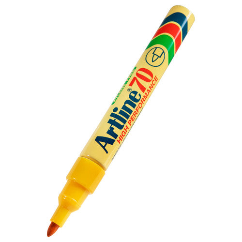 Artline 70 Permanent Marker 1.5mm Bullet Nib Yellow Box 12