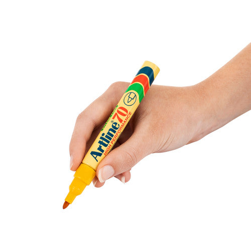 Artline 70 Permanent Marker 1.5mm Bullet Nib Yellow Box 12