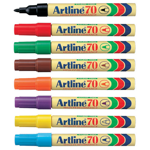 Artline 70 Permanent Marker 1.5mm Bullet Nib Assorted Box 12
