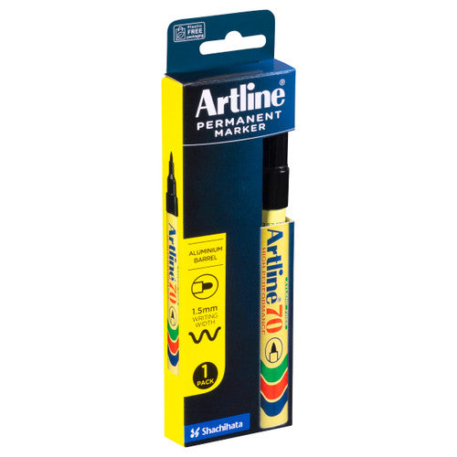 Artline 70 Permanent Marker 1.5mm Bullet Black Pack of 1