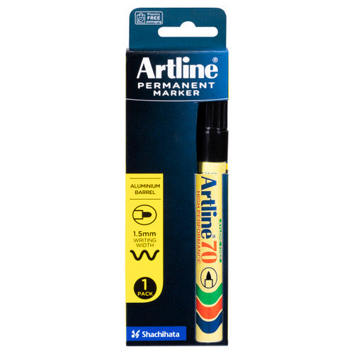 Artline 70 Permanent Marker 1.5mm Bullet Black Pack of 1