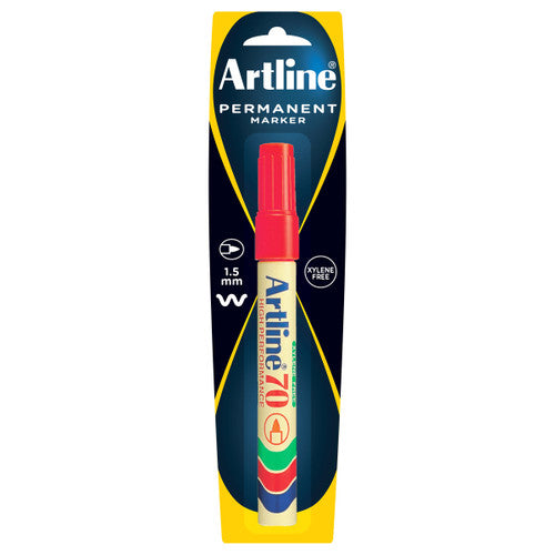 Artline 70 Permanent Marker 1.5mm Bullet Nib Red Single (*EOL)
