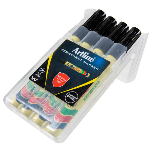 Artline 70 Permanent Marker 4PK Black Hardcase