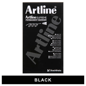 Artline Supreme Permanent Marker box front with Black colour band, 1.0mm