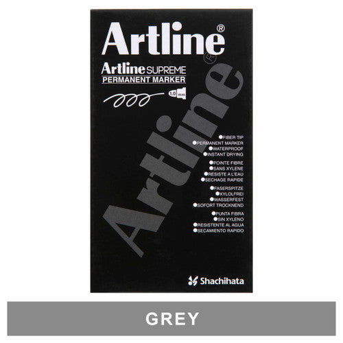 Artline Supreme Permanent Marker Grey Box 12