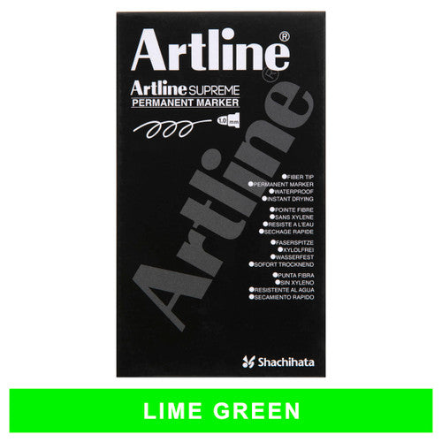 Artline Supreme Permanent Marker Lime Green Box 12