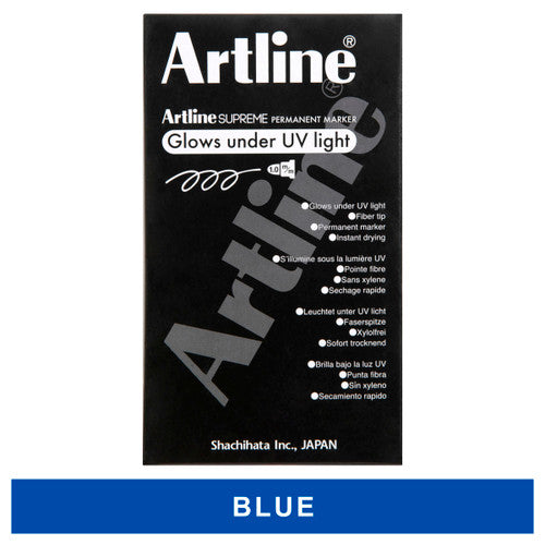 Artline Supreme Glow Marker 1.0mm Bullet Nib Blue