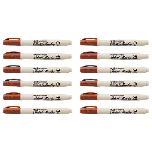 Artline Supreme Brush Marker Brown Box of 12