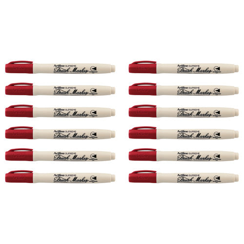Artline Supreme Brush Marker Dark Red Box of 12