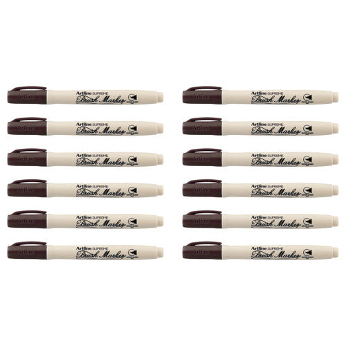 Artline Supreme Brush Marker Dark Brown Box of 12